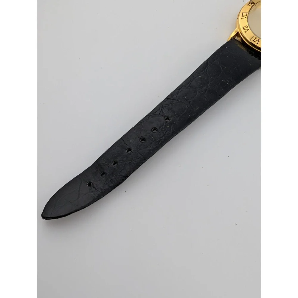 TIME Magazine Watch Men 33mm Gold Case Leather Band-‎ New Battery